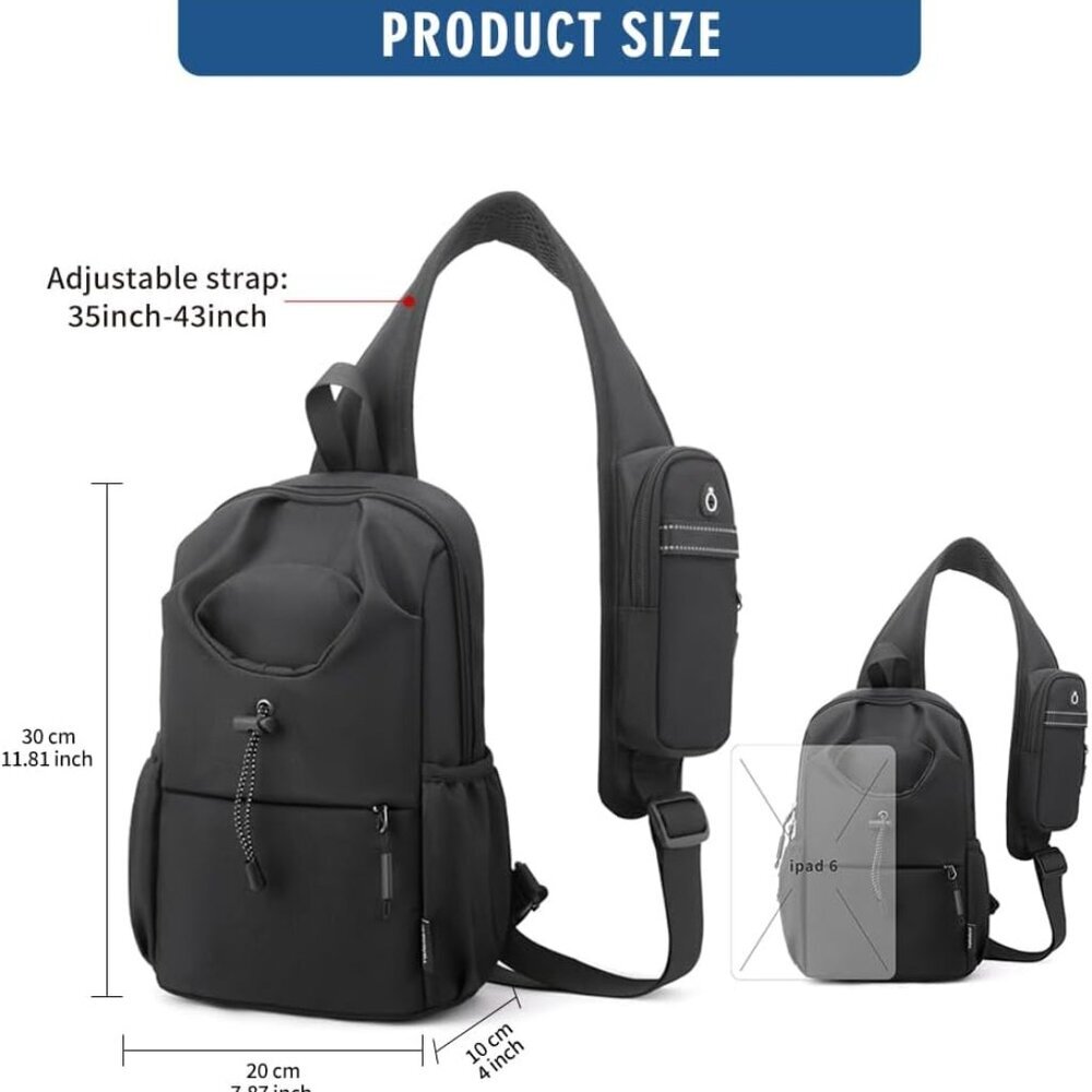 Adjustable Waterproof Sling Backpack With Phone H… - image 2
